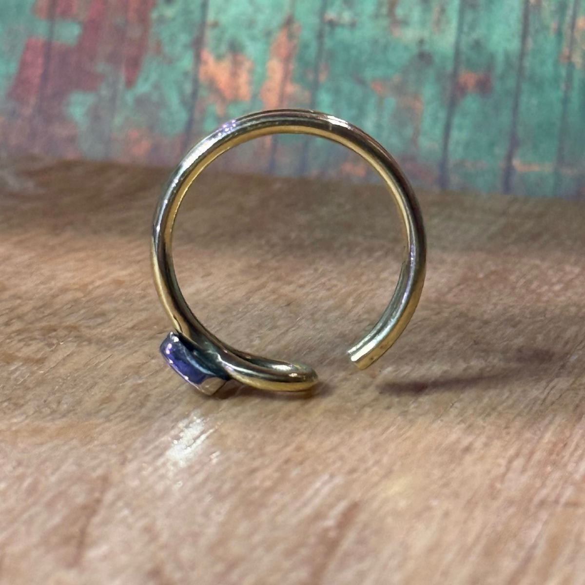 anillo con corazón en bronce